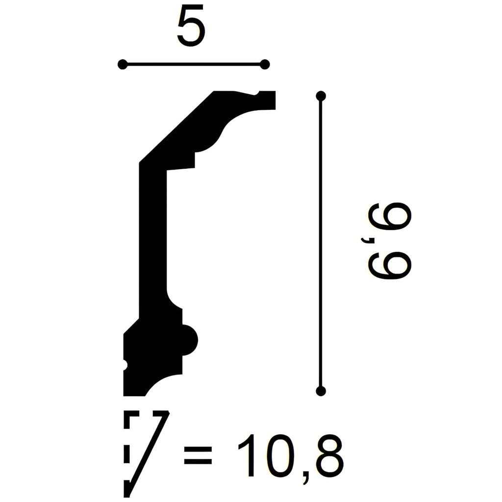 Cornisa de techo de poliuretano Flex Noblesse 321