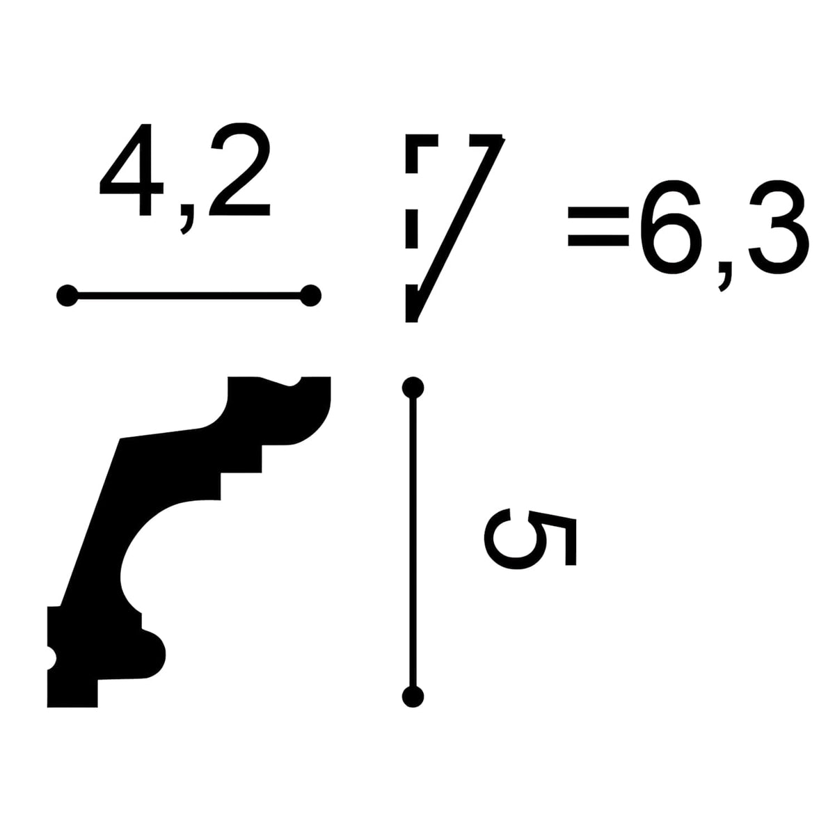 Cornisa de techo de poliuretano clásica 322