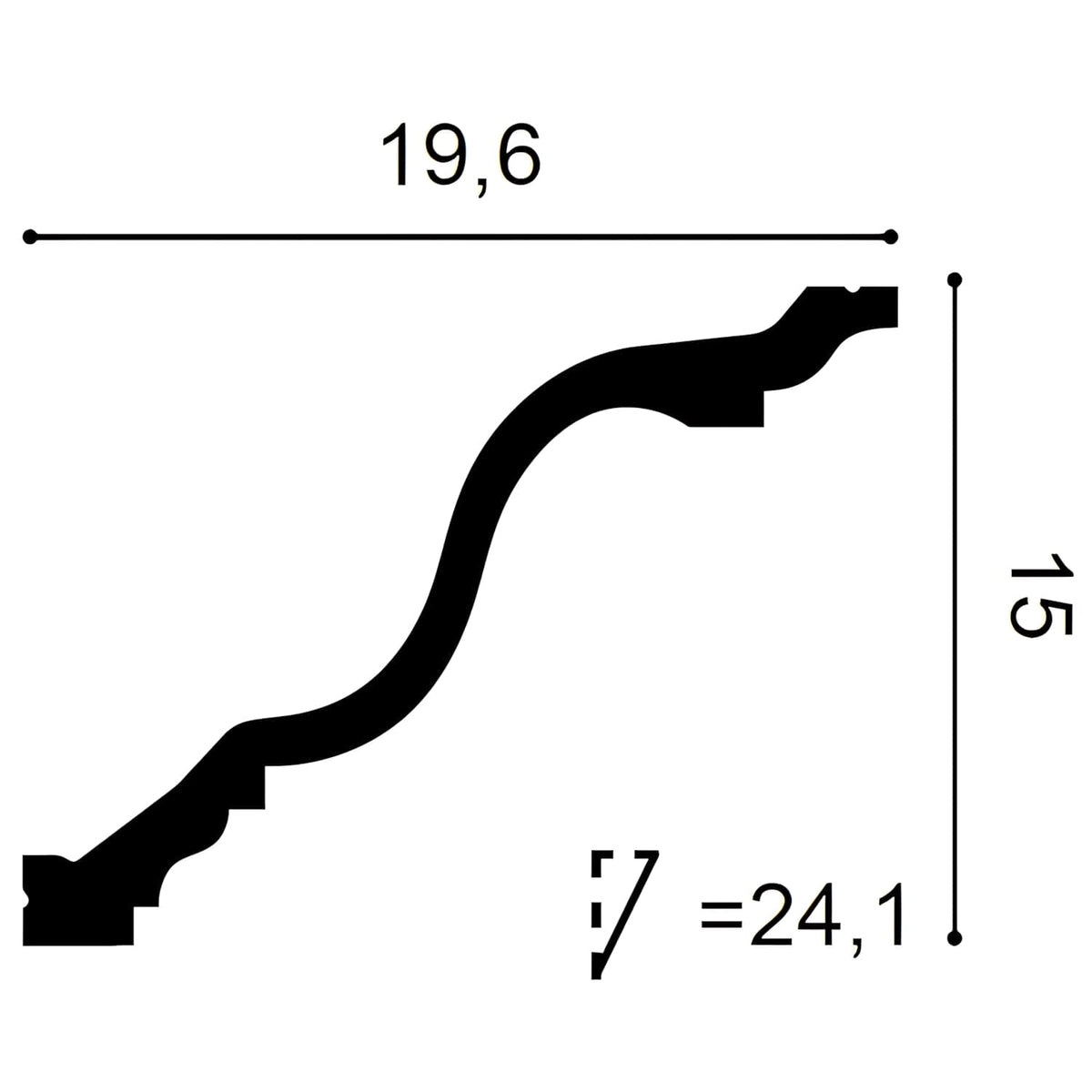 Cornisa de techo de poliuretano clásica 334