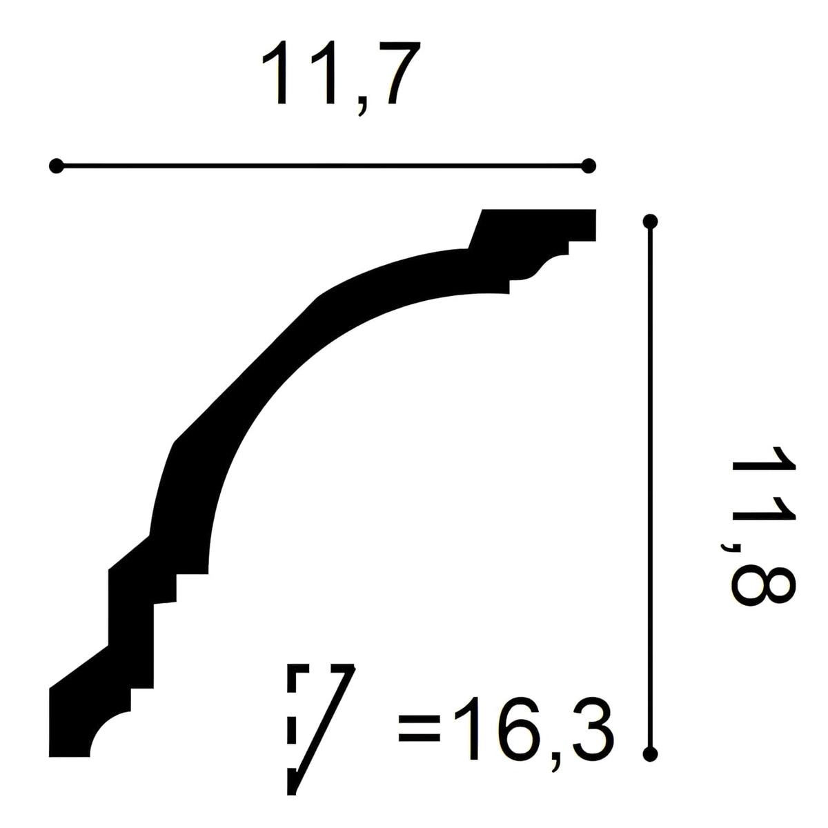 Cornisa de techo de poliuretano clásica 106