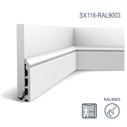 Zócalo Contour 118 acabado blanco (RAL 9003)